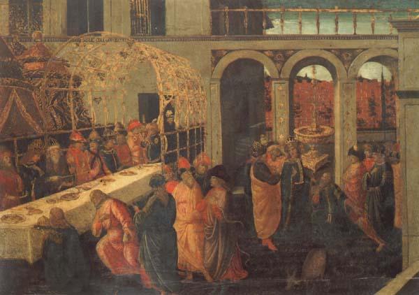 JACOPO del SELLAIO The Banquet of Ahasuerus Sweden oil painting art